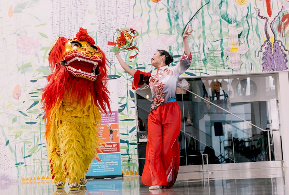 Celebrate the Year of the Rabbit with folk dances, the lion dance, and traditional arts and crafts at the Queens Museum. Photo courtesy of the museum