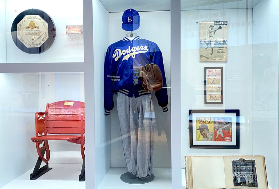 See plenty of Jackie Robinson memorabilia during a visit to the Jackie Robinson Museum in Hudson Square. 