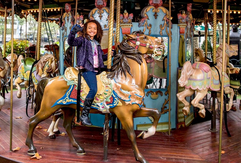The compact, mild Le Carrousel in Bryant Park is ideal for preschoolers. Photo courtesy of Bryant Park