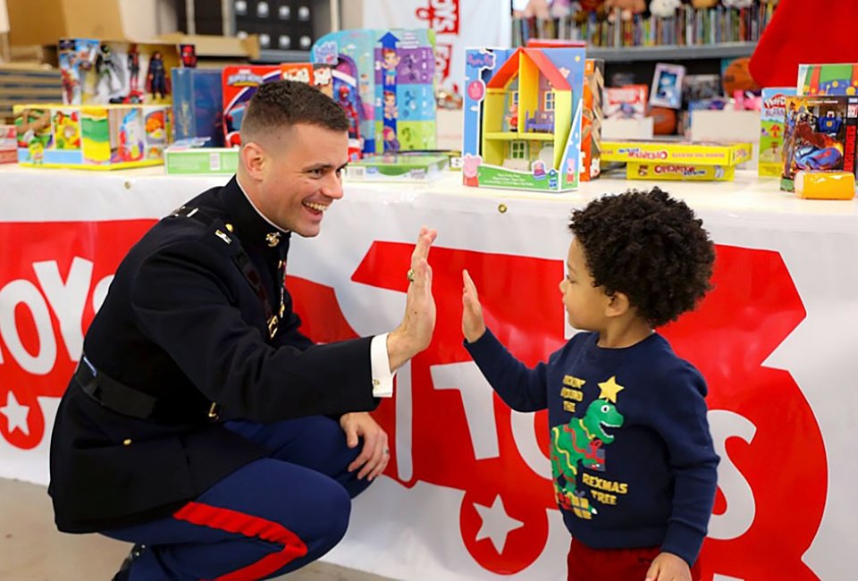 Toys for Tots brings Christmas joy to children in need. Photo courtesy of the  Marine Toys for Tots Foundation