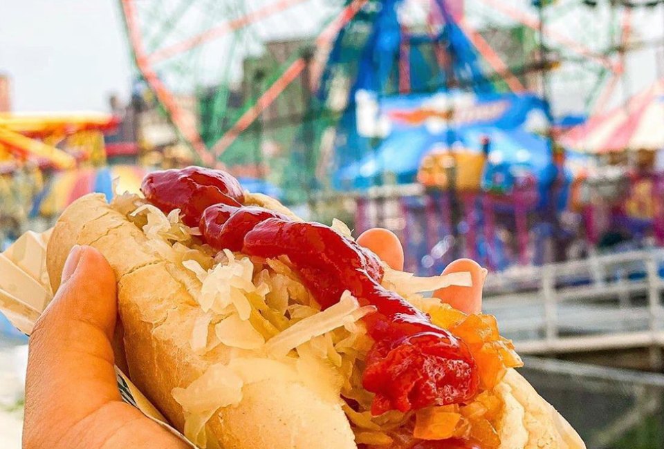 Grab a dog at Nathan's Famous for a kid-friendly meal on your next trip to Coney Island. 