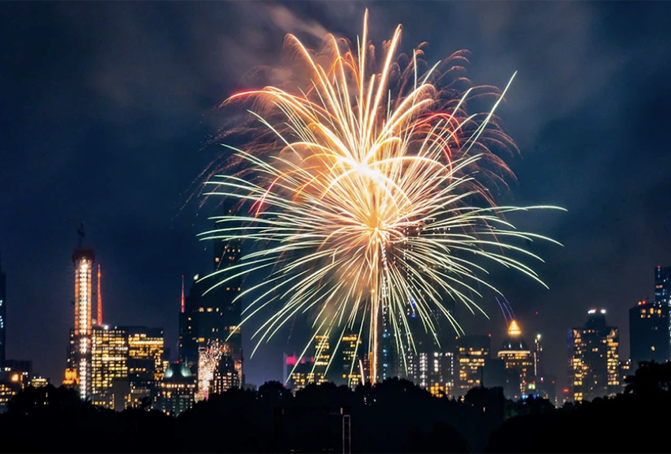 A Central Park fireworks show lights up the sky on New Year's Eve. Photo courtesy of Central Park