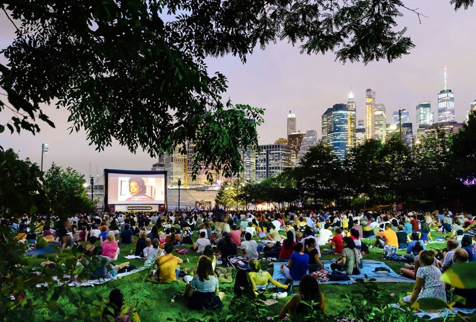 Enjoy the popular Movies With a View series at Brooklyn Bridge Park in July and August. Photo by Etienne Frossard