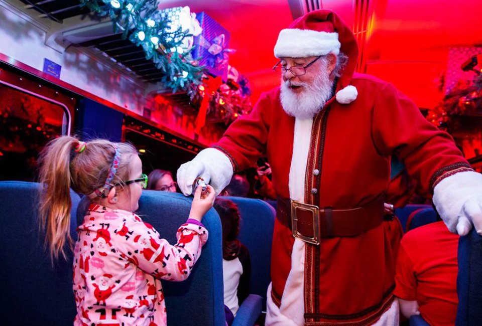 Take a magical one-hour trip to the North Pole on the Polar Express in Whippany, New Jersey. Photo courtesy of  Morristown and Eerie Railway 