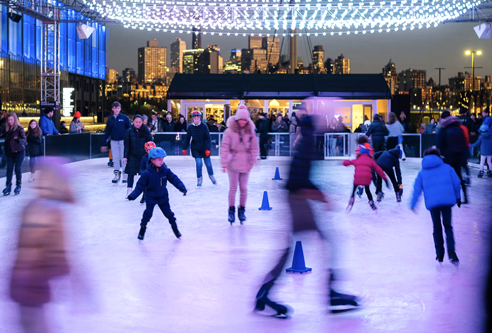 Celebrate Hanukkah at the newly opened, FREE Seaport Ice Skating Rink! Photo courtesy of The Seaport 