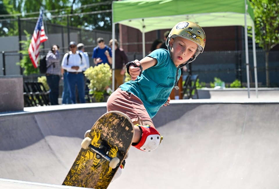 Harold Ickes Skate Park is free and open to all skateboarders and rollerbladers. Photo courtesy of NYC Parks