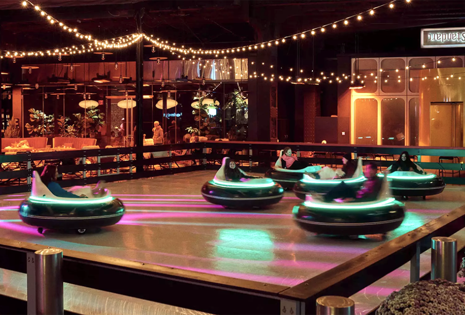 Punky, nostalgic bumper cars are popping-up at The Standard Plaza. Photo courtesy of The Standard
