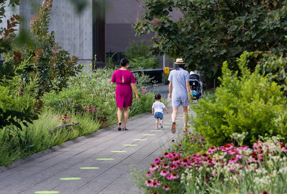 The High Line, with its wide pathways and beautiful plantings, is a great place to get away from the buzz of the city streets. Photo by Liz Ligon