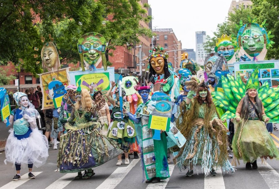 Mother's Day Weekend 2025 in NYC: NYBG Garden Party and More Things To Do with Kids Ecological City stages a spectacular six-hour procession of visual art, giant puppets, and wild costumes. Photo courtesy of the Losaida Center