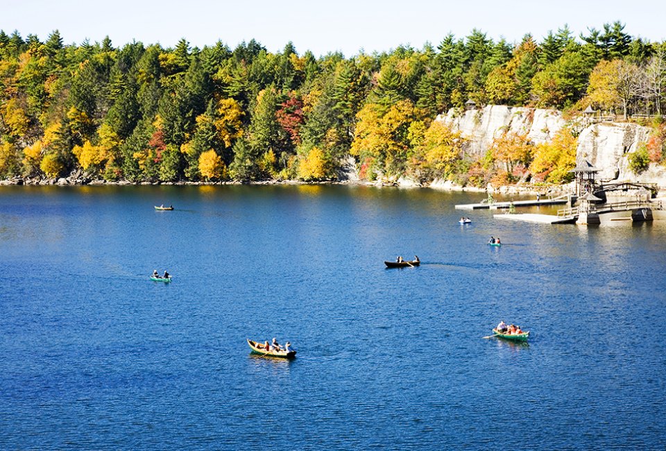 Take in the splendor of the season with a fall getaway to Mohonk Mountain House in New Paltz. Photo courtesy of Mononk Mountain House