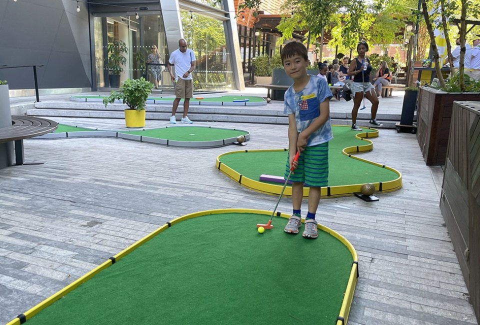 Grab your putters and hit the brand new mini-golf course at The William Vale