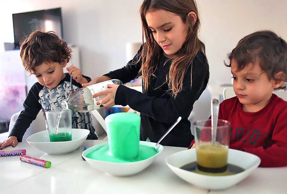 Creating a baking soda volcano is a classic science experiment for kids. Photo by Sara Marentette Nighswander