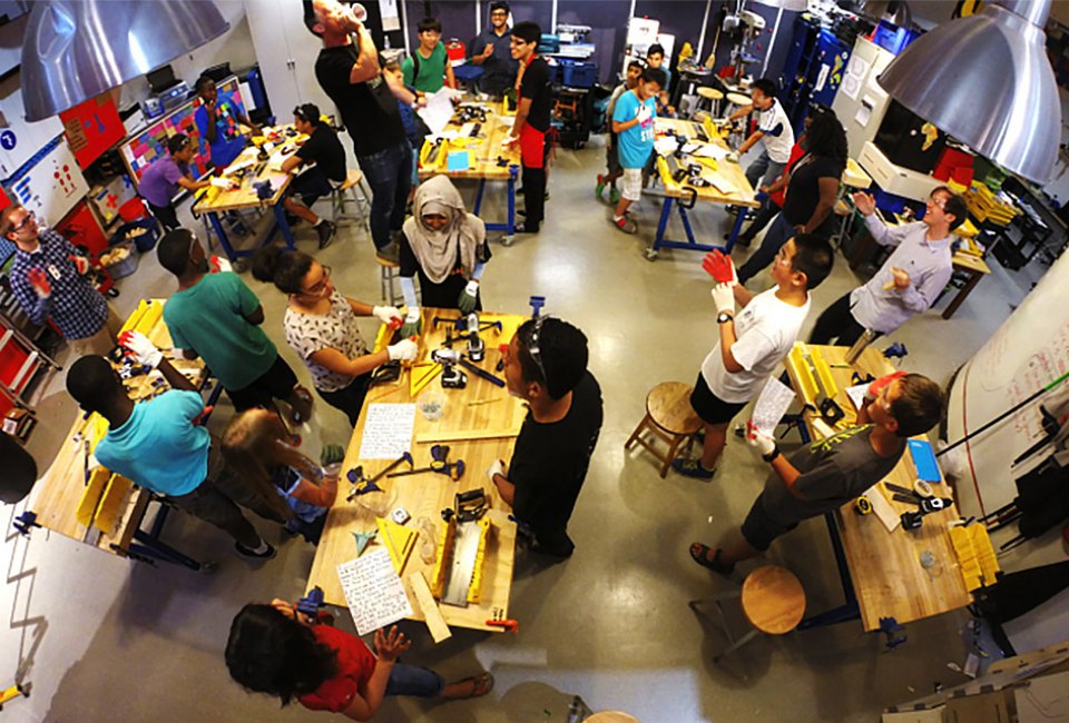 At NYSCI Maker Space, use real tools to make real things and re-use everyday materials in exciting ways. 