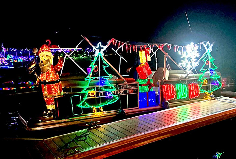 Watch the night light up with decorated boats at Leesburg Christmas on the Water. Photo by Ed Azzopardi