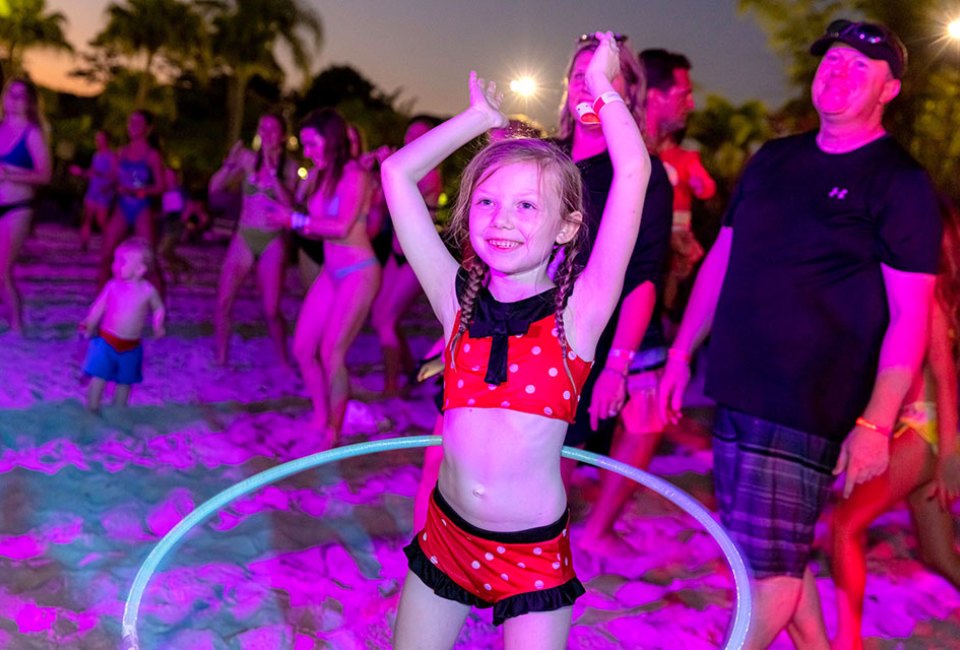 Visit Disney's Typhoon Lagoon for an after-hours glow party with illuminated rides (quicker wait times), fun snacks, and a dance party. Photo courtesy of Disney