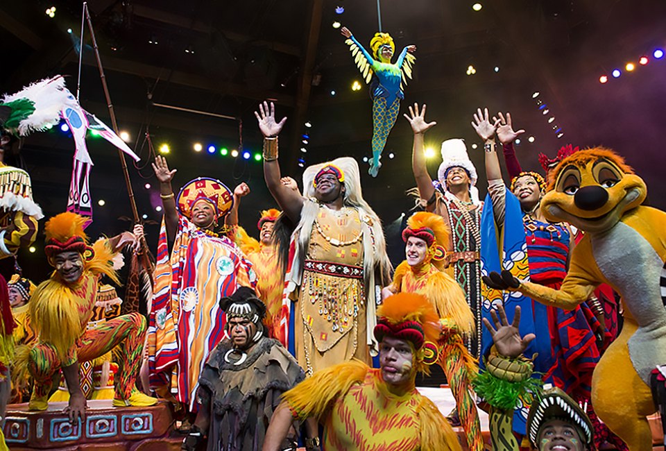 The Festival of the Lion King is an entertaining (and dry) place to wait out a rainy afternoon at Disney World. Photo by Ryan Wendler/Disney World