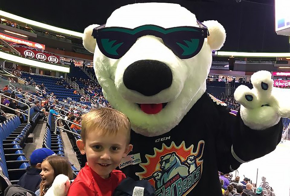 Kids LOVE the Orlando Solar Bears games for the action on the ice and fun in the arena.