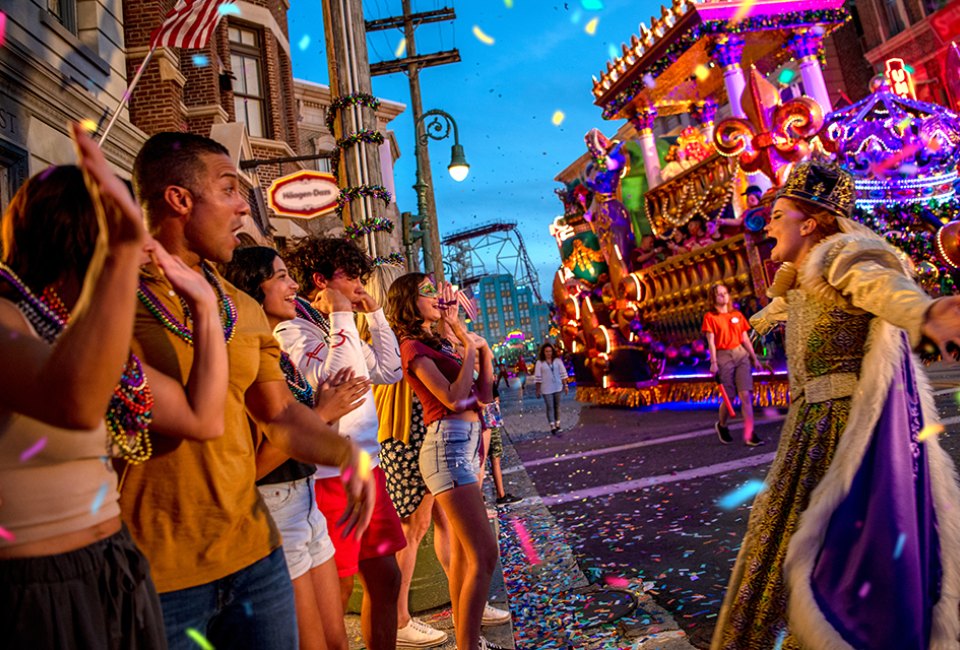 Keep the Mardi Gras celebration going at Universal Orlando through April. Photo courtesy of Universal