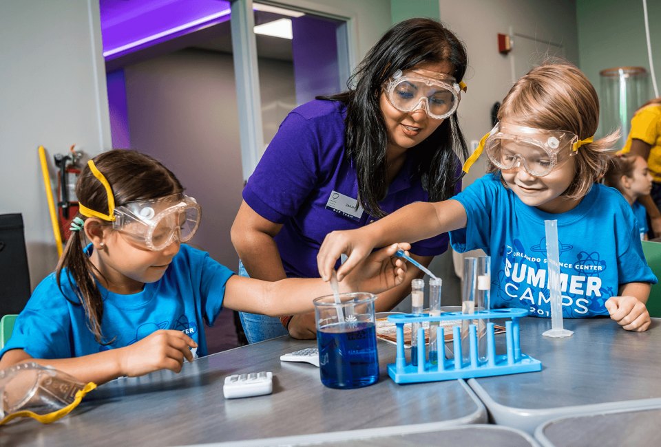 Hands-on experiments are part of the camp curriculum at Orlando Science Center summer camps. Photo courtesy of OSC