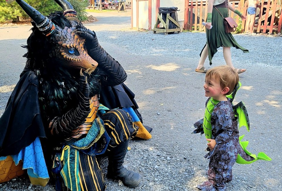 There be dragons, big ones and baby ones, at the Pennsylvania Renaissance Faire. Photo courtesy of  the faire via Facebook