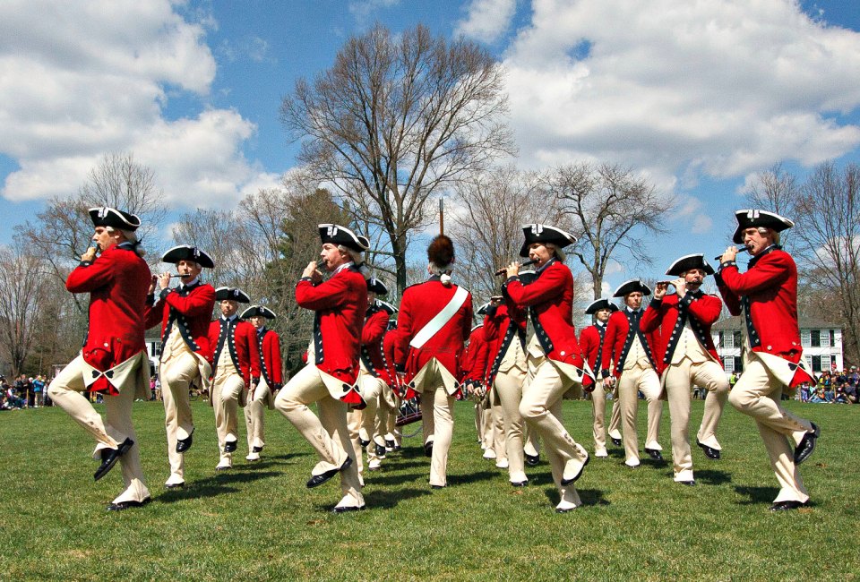 The U. S. Army Old Guard Fife and Drum performs at Lexington Green. Photo by SFC Richard Ruddle/CC BY 2.0