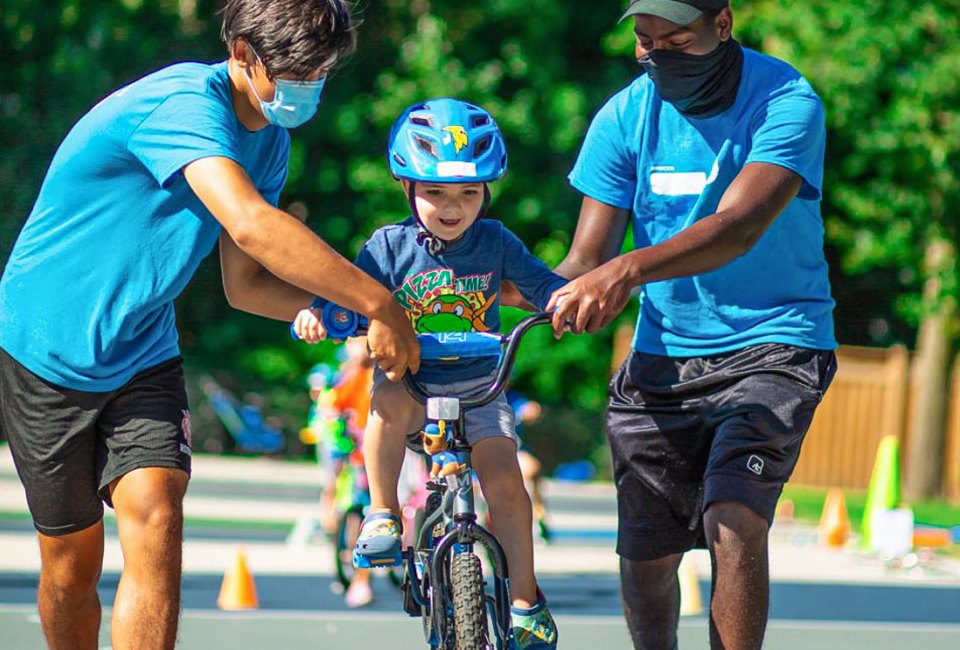 Pedalheads uses summer camp to teach preschoolers how to ride a bike. Photo courtesy of Pedalheads Bike Camps