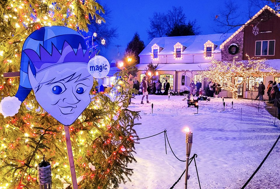 Celebrate winter at Peddler's Village with live fire artistry and ice carving demonstrations. Photo courtesy of Peddler's Village