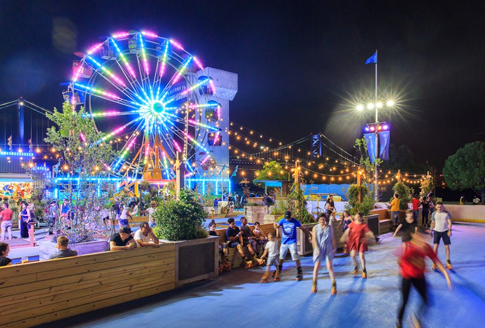 Blue Cross RiverRink Summerfest is one of the Philadelphia Waterfront's favorite Summertime traditions. Photo courtesy of the Delaware River Waterfront 