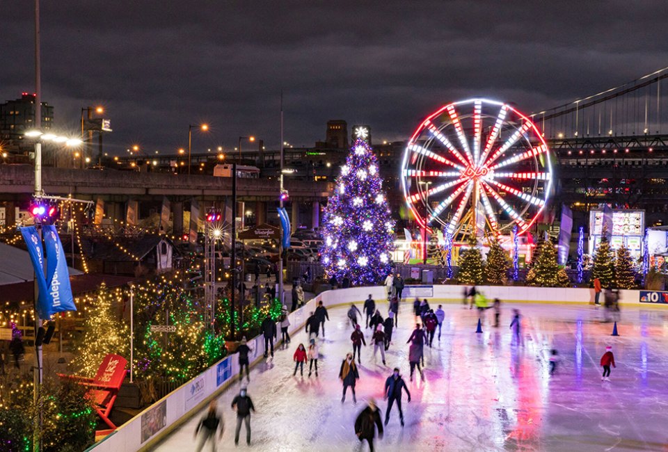 Best Outdoor Ice Skating Rinks in Philly for Kids and Families Skate and enjoy Winterfest at the Blue Cross RiverRink. Photo courtesy of the Delaware River Waterfront