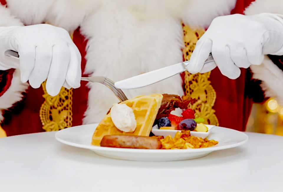 Santa visits KOP for breakfast. Enjoy story time with Santa, face painting, a balloon artist, and delicious food. Photo courtesy of Neiman Marcus