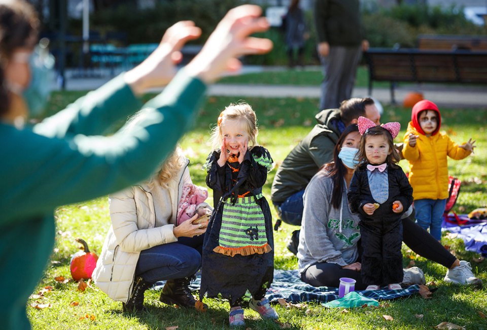 Celebrate Family Saturdays with laughter, learning, and live performances at Parkway Pals. Photo courtesy of Center City District