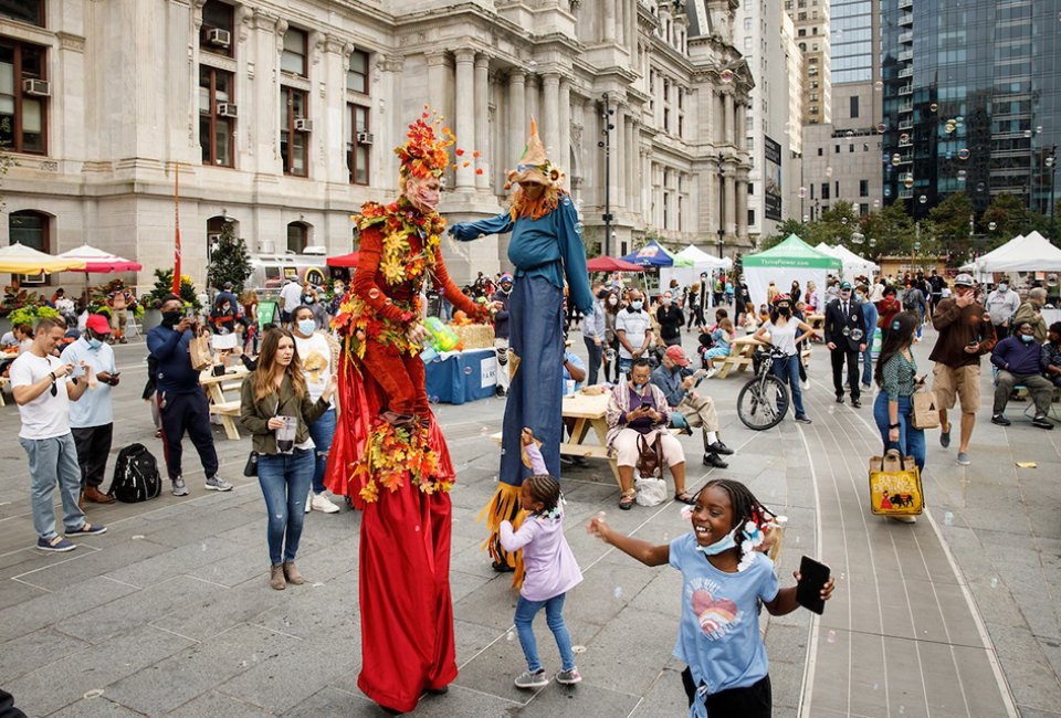 Dilworth Park transforms into its own fall festival with Harvest Weekend. Photo courtesy of Center City District