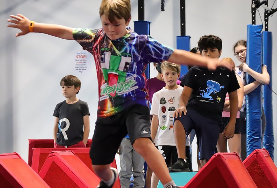Try your hand at being a ninja warrior at Reach Indoor Climbing and Fitness.