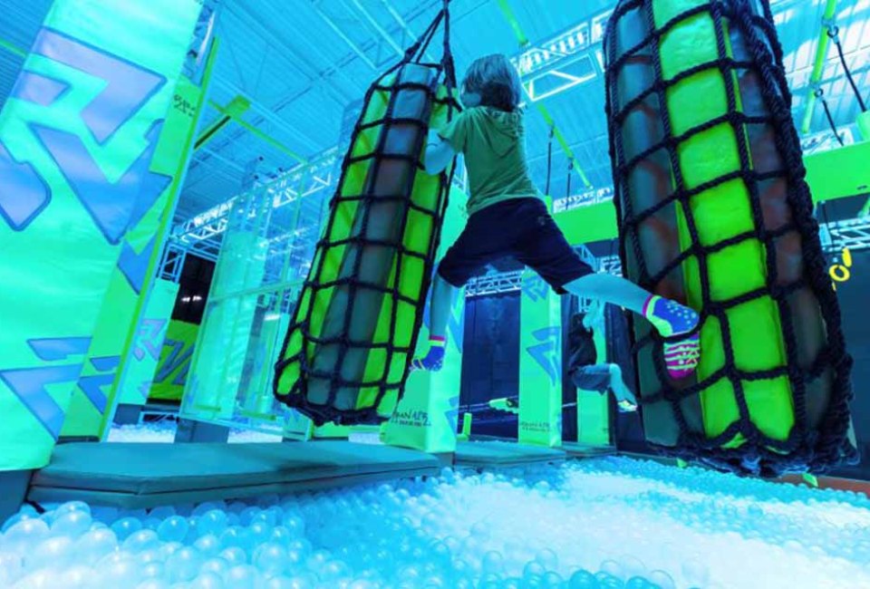 Put your skills to the test on the obstacle course at Urban Air. Photo courtesy of Urban Air