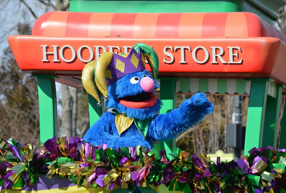  The whole family can join the party at the Sesame Street Mardi Gras parade! Photo courtesy of Sesame Place 