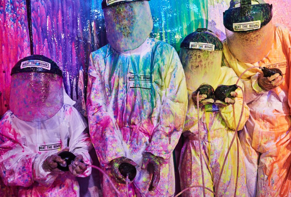 Kids can suit up in hazmat gear, dodge lasers, and crack codes at Beat the Bomb. Photo courtesy of Beat the Bomb
