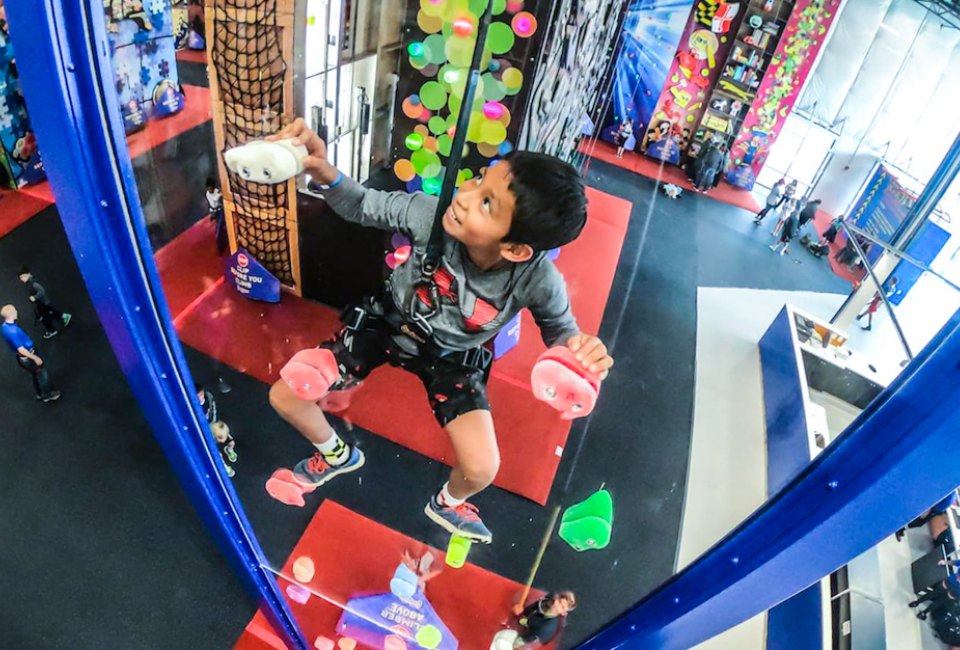 With 75 themed walls for kids to tackle, it's impossible to get bored at ClimbZone. Photo courtesy of ClimbZone