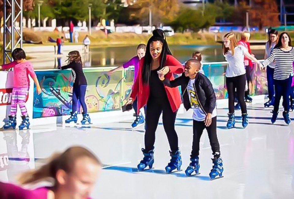 It's opening weekend for Discovery Green's ice skating rink. Photo courtesy of Discovery Green