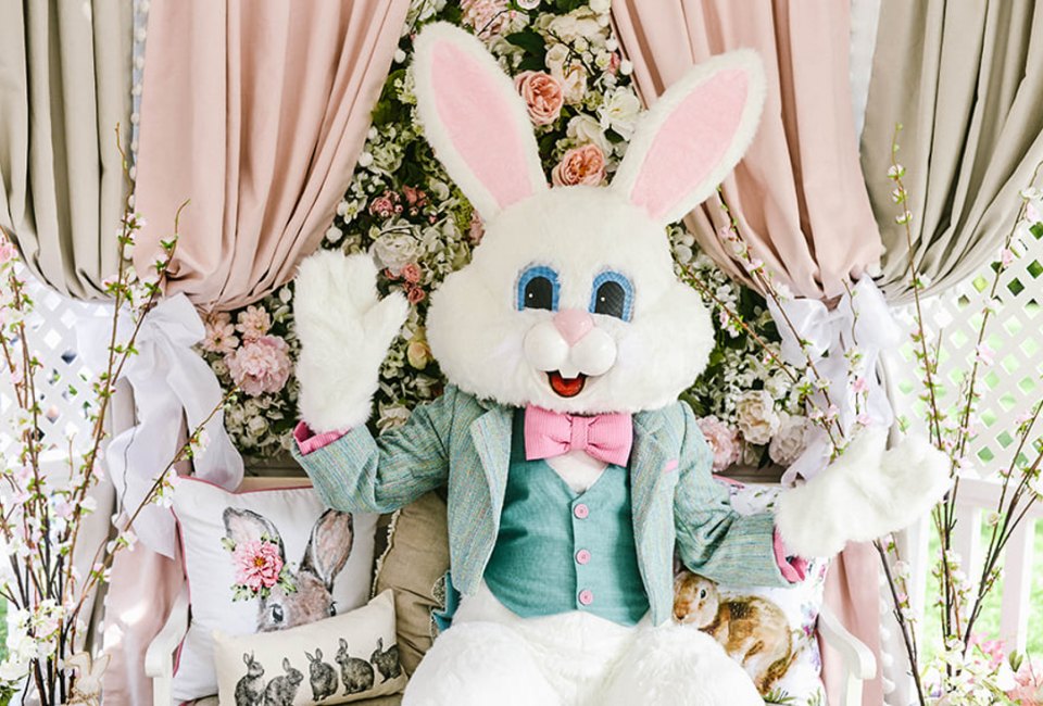 The Easter Bunny is coming to Boston, with Easter brunches, train rides, and other fun events around New England! Easter photo courtesy of Pony Town Parties