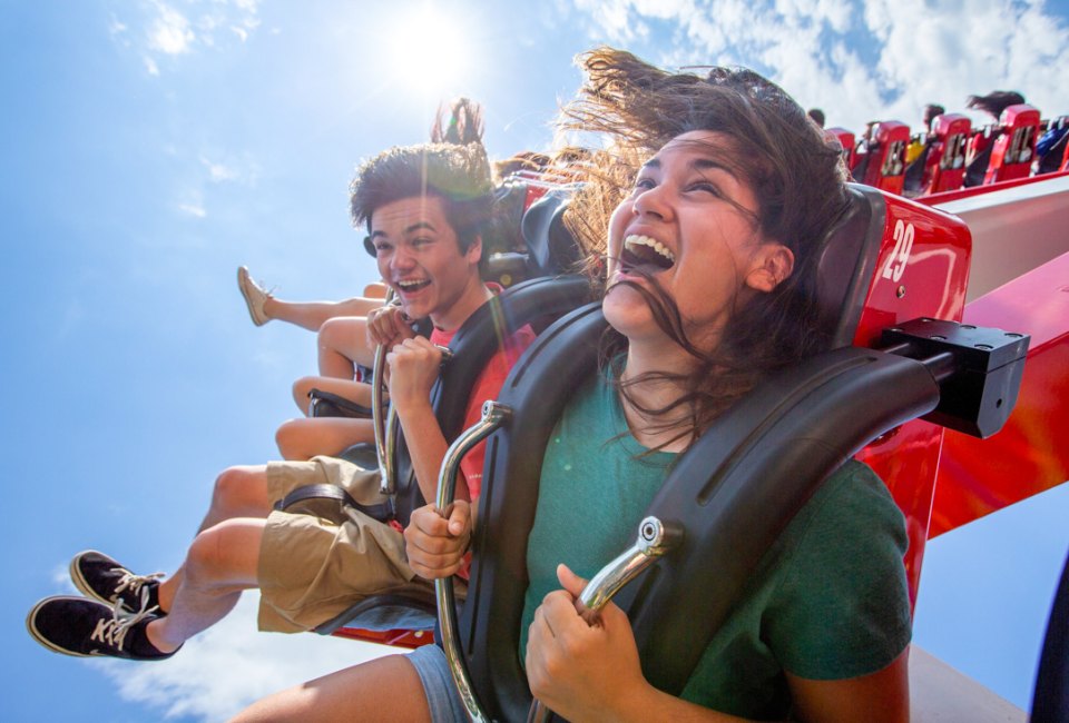 There's no ceiling on fun when visiting Six Flags New England with kids! Photo courtesy of Six Flags New England