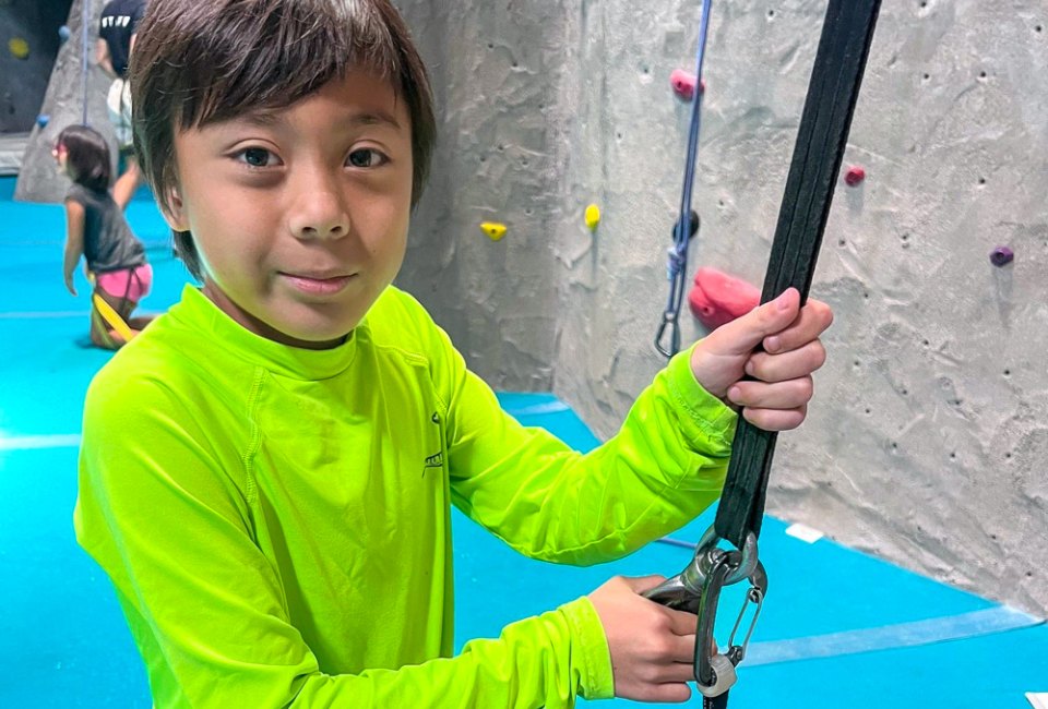 Climb with your kids at one of these indoor rock climbing gyms in Houston. Photo courtesy of Texas Rock Gym