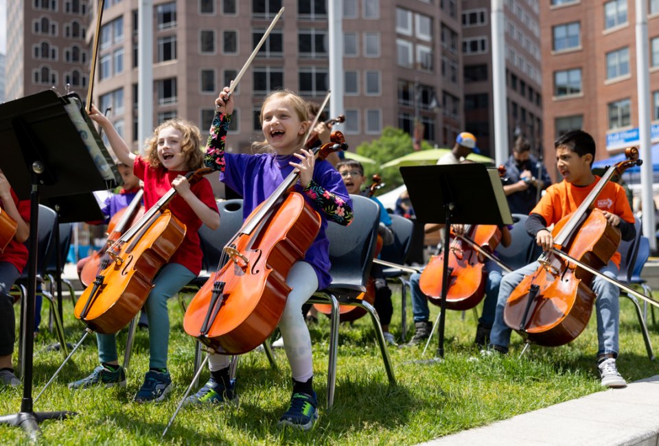 The streets are alive with the sound of the top things to do in Boston with kids for June 2024! Boston Music Project Annual Block Party. Photo courtesy of the Boston Music Project