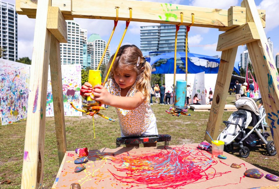 Kids can enjoy outdoor art stations and more at the Coconut Grove Arts Festival. Photo courtesy of the festival