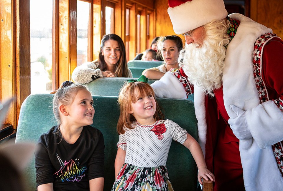 Meet Santa aboard the Strasburg Railroad. Photo courtesy of the railroad