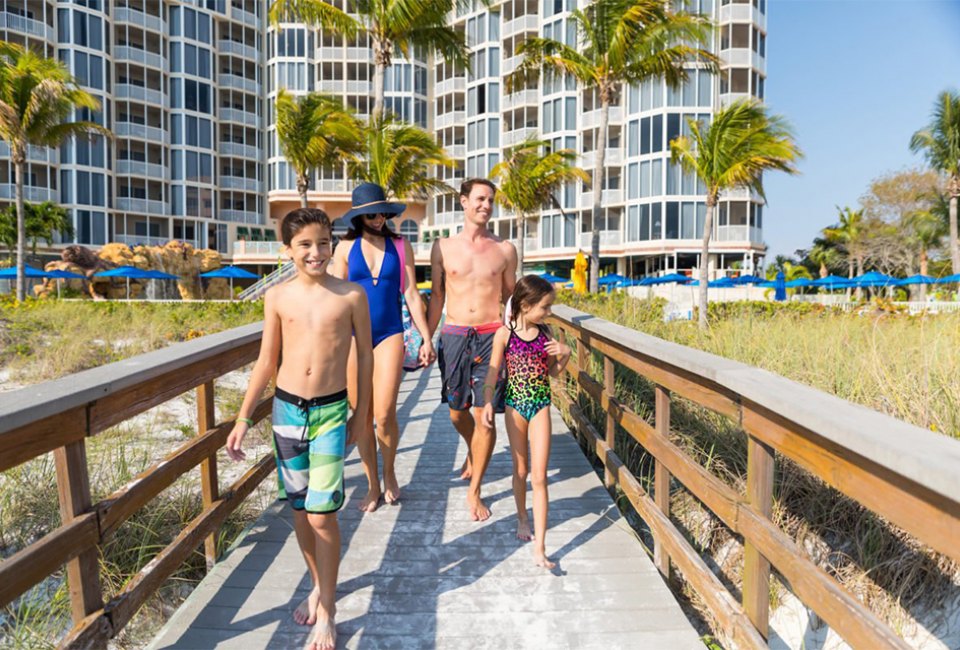 Experience a true family-friendly beachfront getaway at Pink Shell Beach Resort in Fort Meyers, Florida.