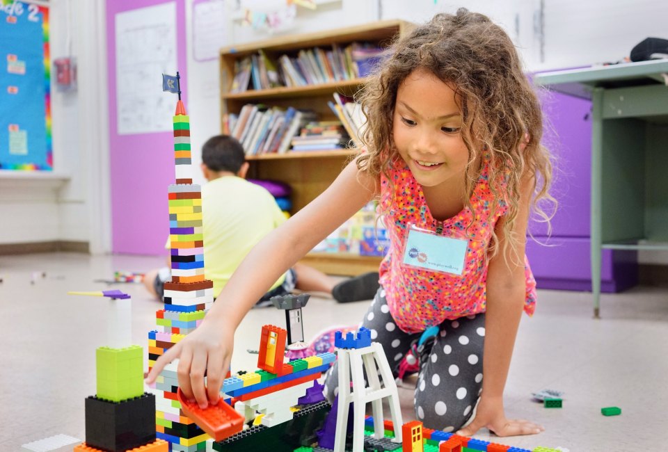 Legos become engineering tools at camp. Photo courtesy of Play-Well-TEKnologies