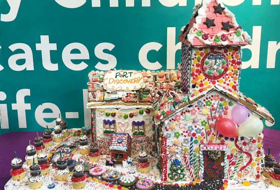 Create holiday treats, including gingerbrick houses, with the chefs from McCormick.  Photo courtesy of the Port Discovery Children's Museum