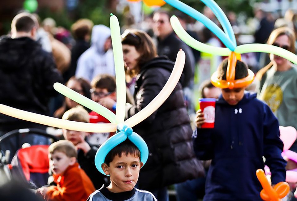 Find balloons, face painting, music, and more kid fun at the Pound Ridge Harvest Festival. Photo courtesy of the festival