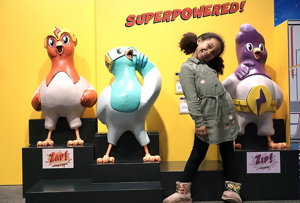 Strike a power pose with new friends Zip, Zap, and Zoom. 