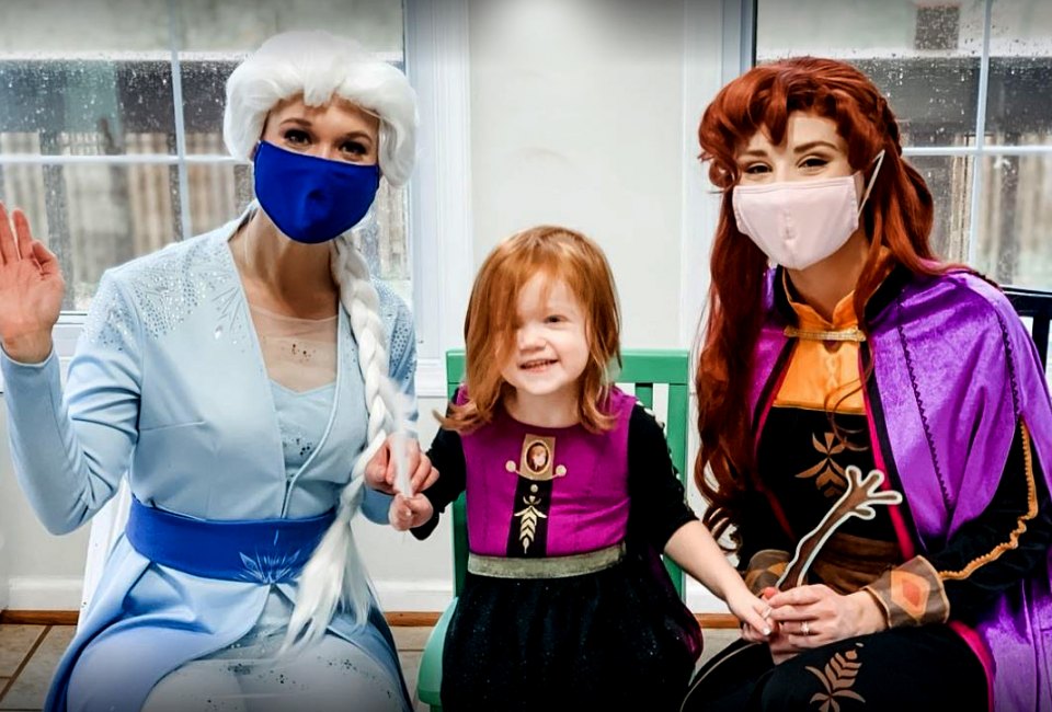 Elsa and Anna are just two of the many characters that can visit your birthday child through Princess Parties of DC. Photo courtesy of Princess Parties of DC